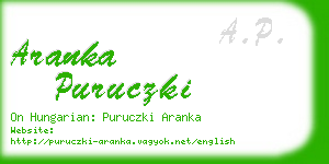 aranka puruczki business card